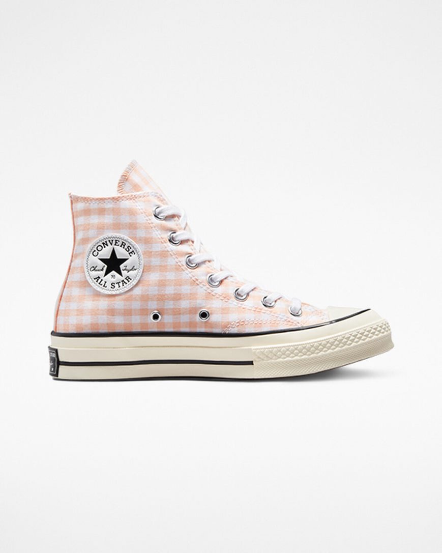 Tenisky Vysoke Converse Chuck 70 Gingham Damske Koralove Biele | SK PMGLI8